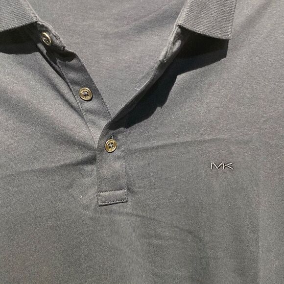 Michael Kors Men's Three Button Placket Cotton Navy Polo Shirt Small - Picture 3 of 10